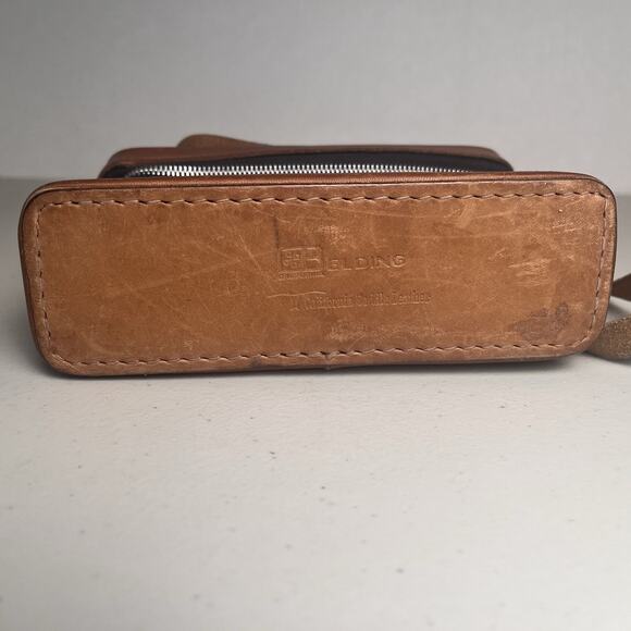 Vintage Brown Belding California Saddle Leather Case Zip Around Small Bag 7x5x2" - Picture 14 of 16